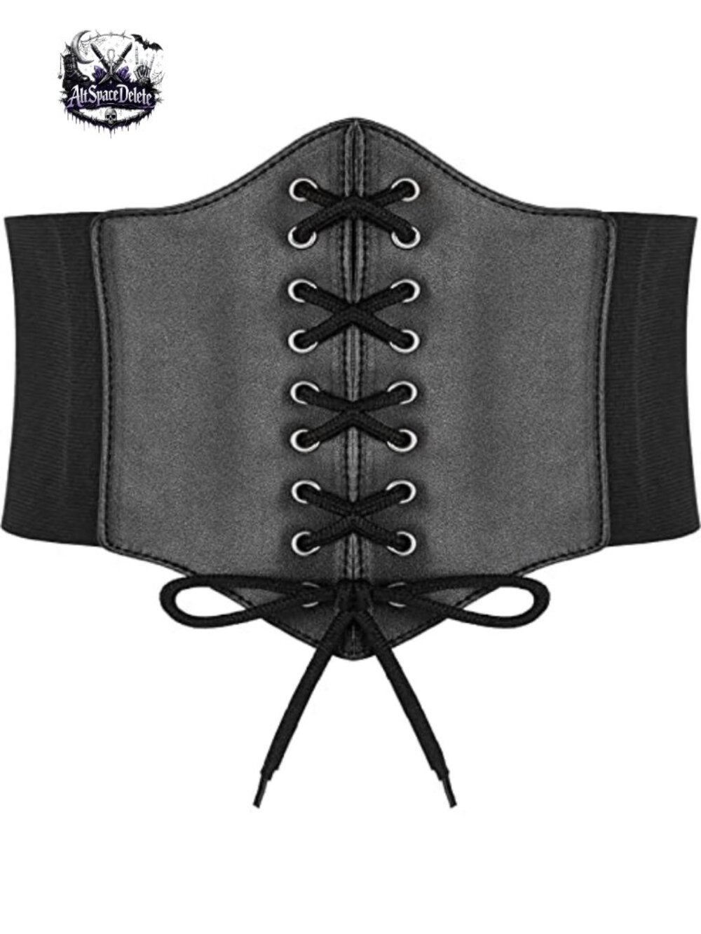 PU Leather Lace Up Waist Corset Belt Wide Elastic Pirate Costume